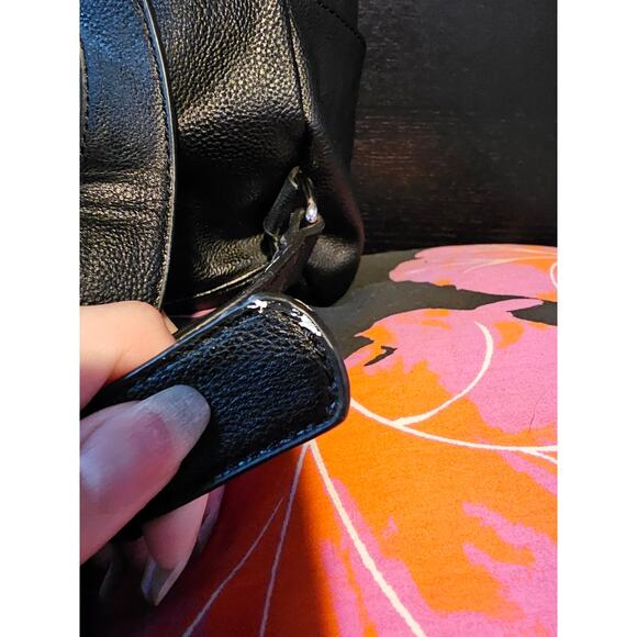 Betsey Johnson black faux leather mini backpack with heart stitching - Picture 12 of 13